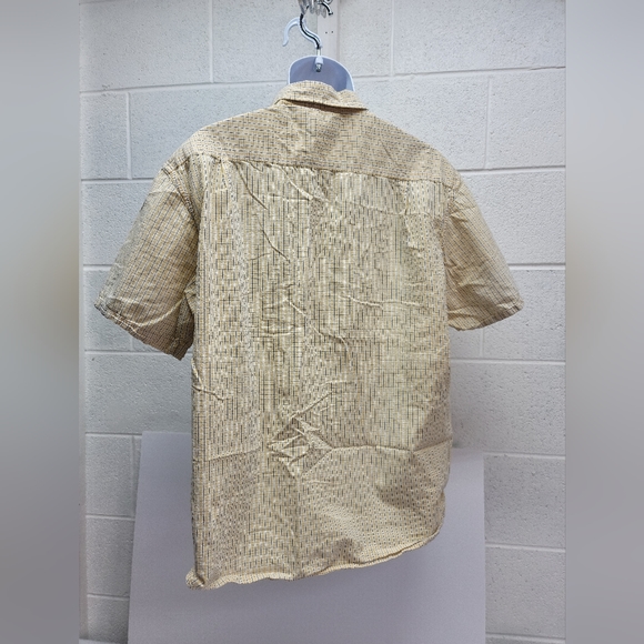 American Eagle Outfitters Yellow Blue Button Down Stripe Size XL Short Sleeve - Picture 4 of 5